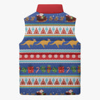 Australia Christmas Sleeveless Puffer Jacket Xmas Beach Vibes Navy