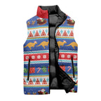Australia Christmas Sleeveless Puffer Jacket Xmas Beach Vibes Navy