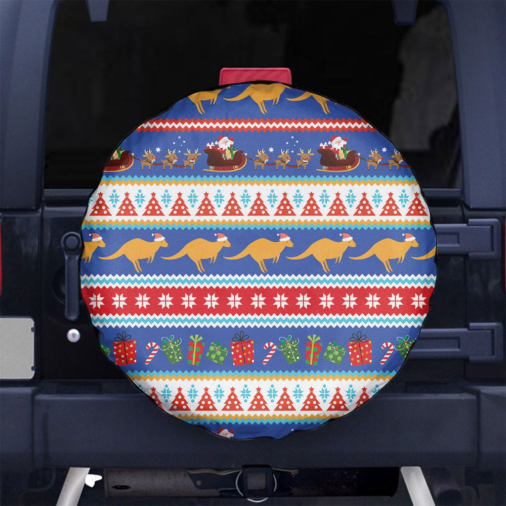 Australia Christmas Spare Tire Cover Xmas Beach Vibes Navy