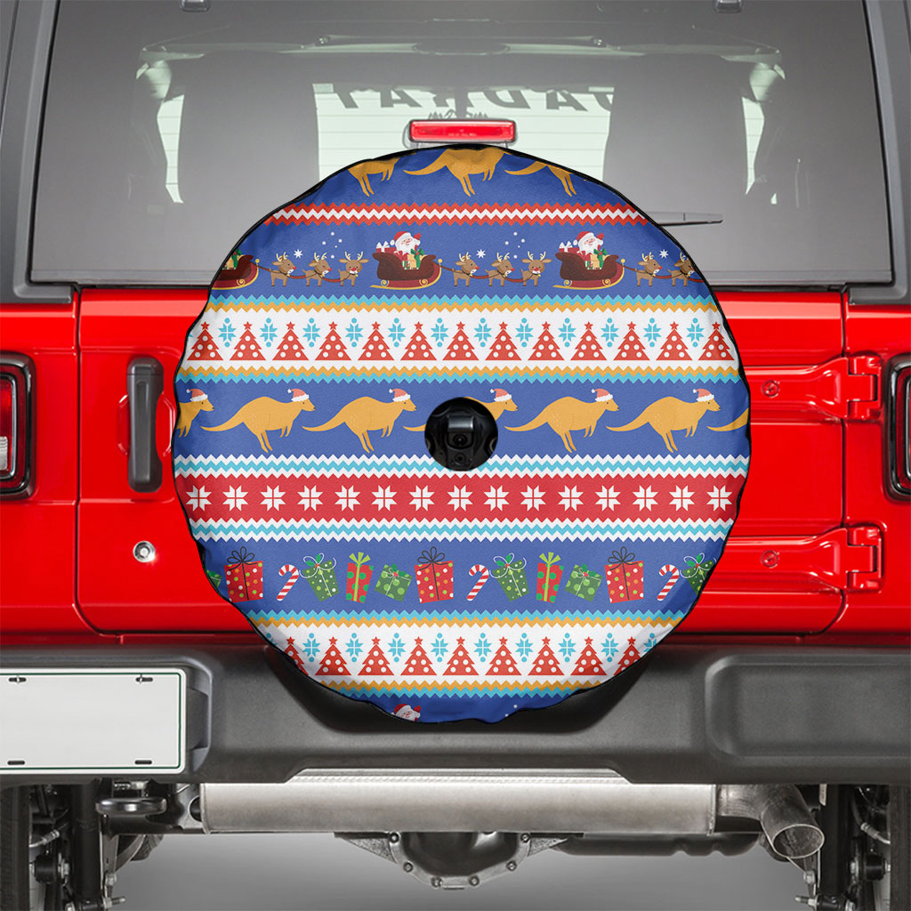 Australia Christmas Spare Tire Cover Xmas Beach Vibes Navy