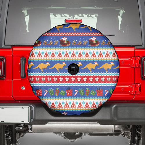 Australia Christmas Spare Tire Cover Xmas Beach Vibes Navy