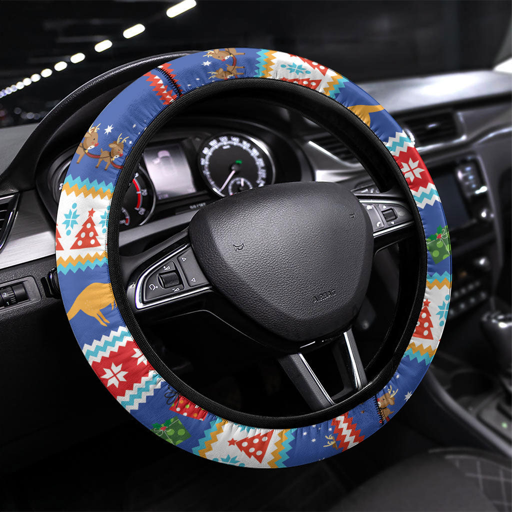 Australia Christmas Steering Wheel Cover Xmas Beach Vibes Navy