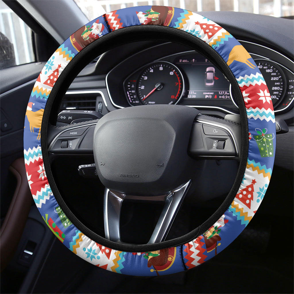 Australia Christmas Steering Wheel Cover Xmas Beach Vibes Navy