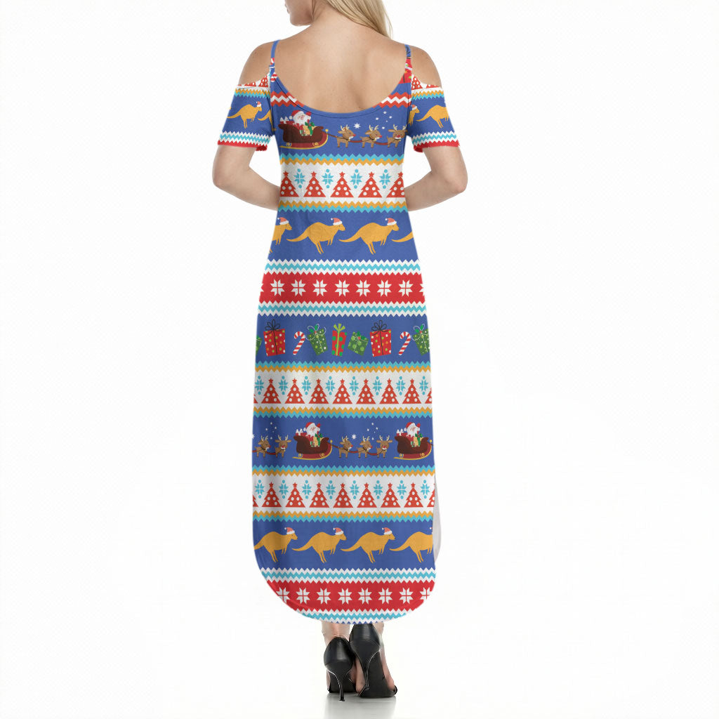 Australia Christmas Summer Maxi Dress Xmas Beach Vibes Navy