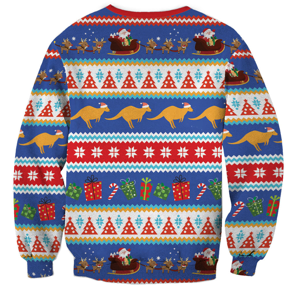 Australia Christmas Sweatshirt Xmas Beach Vibes Navy