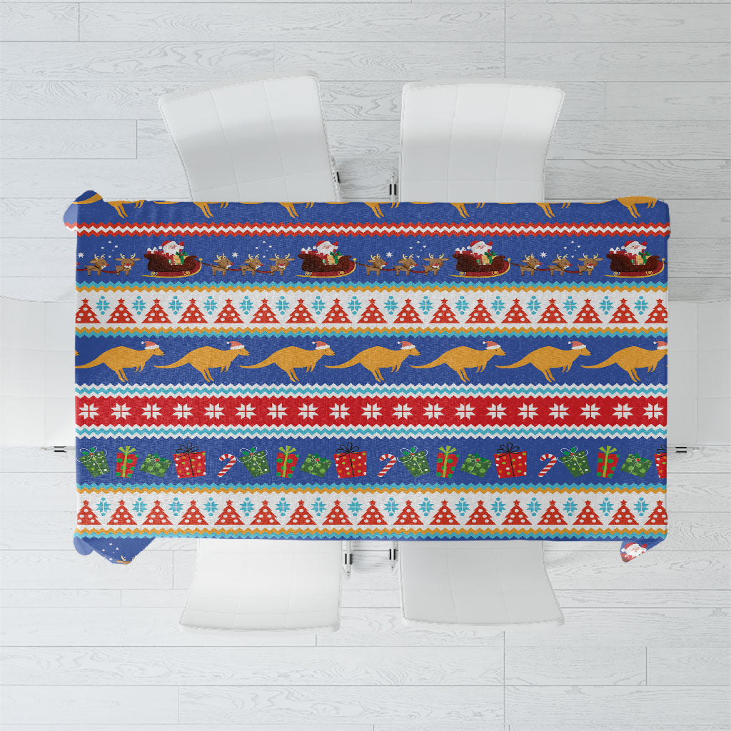 Australia Christmas Tablecloth Xmas Beach Vibes Navy