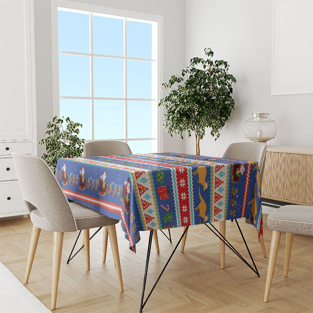 Australia Christmas Tablecloth Xmas Beach Vibes Navy