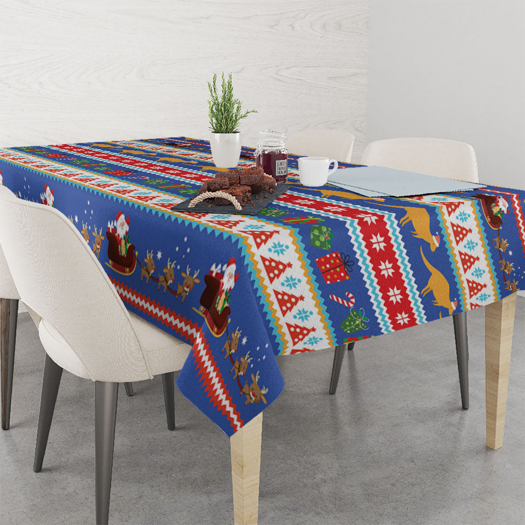 Australia Christmas Tablecloth Xmas Beach Vibes Navy