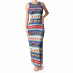 Australia Christmas Tank Maxi Dress Xmas Beach Vibes Navy