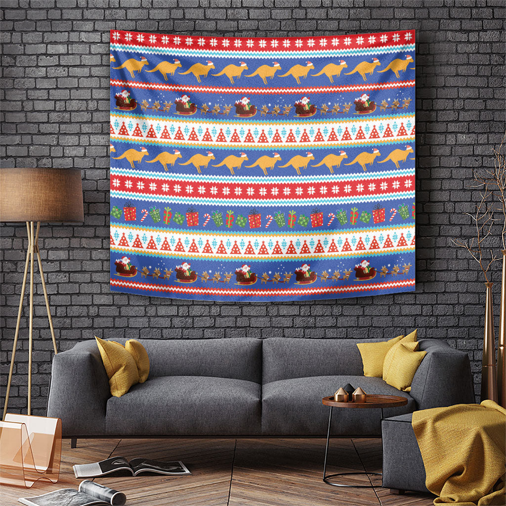 Australia Christmas Tapestry Xmas Beach Vibes Navy