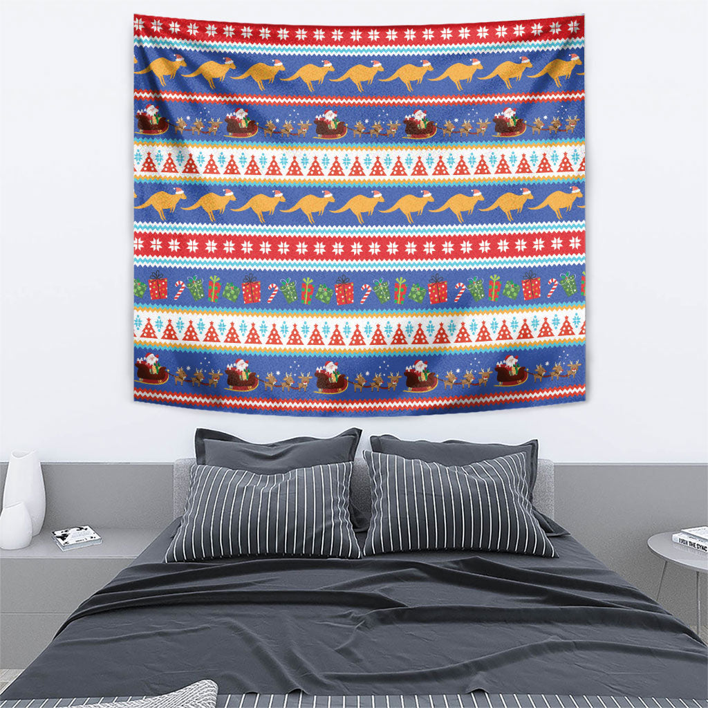 Australia Christmas Tapestry Xmas Beach Vibes Navy