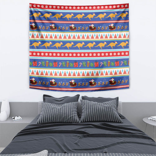 Australia Christmas Tapestry Xmas Beach Vibes Navy