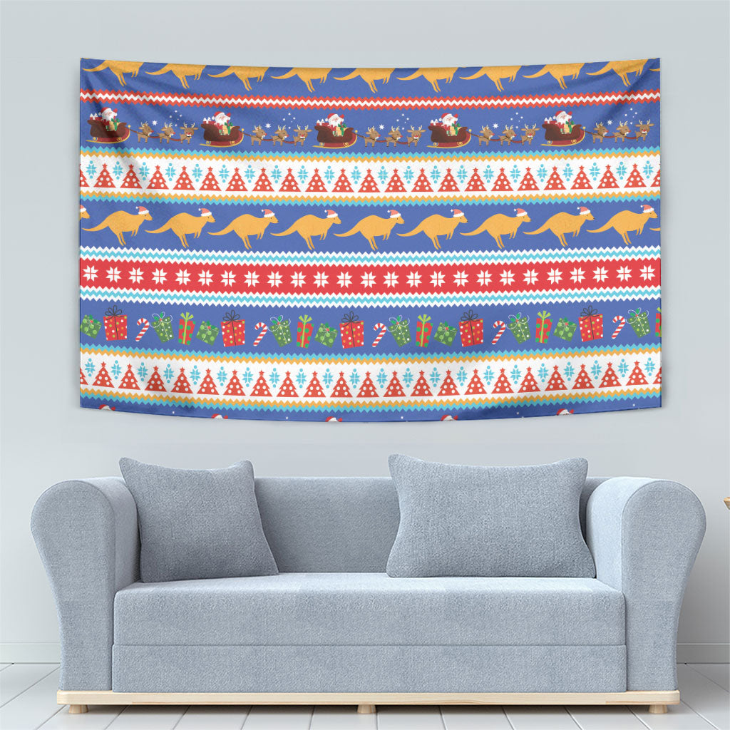 Australia Christmas Tapestry Xmas Beach Vibes Navy