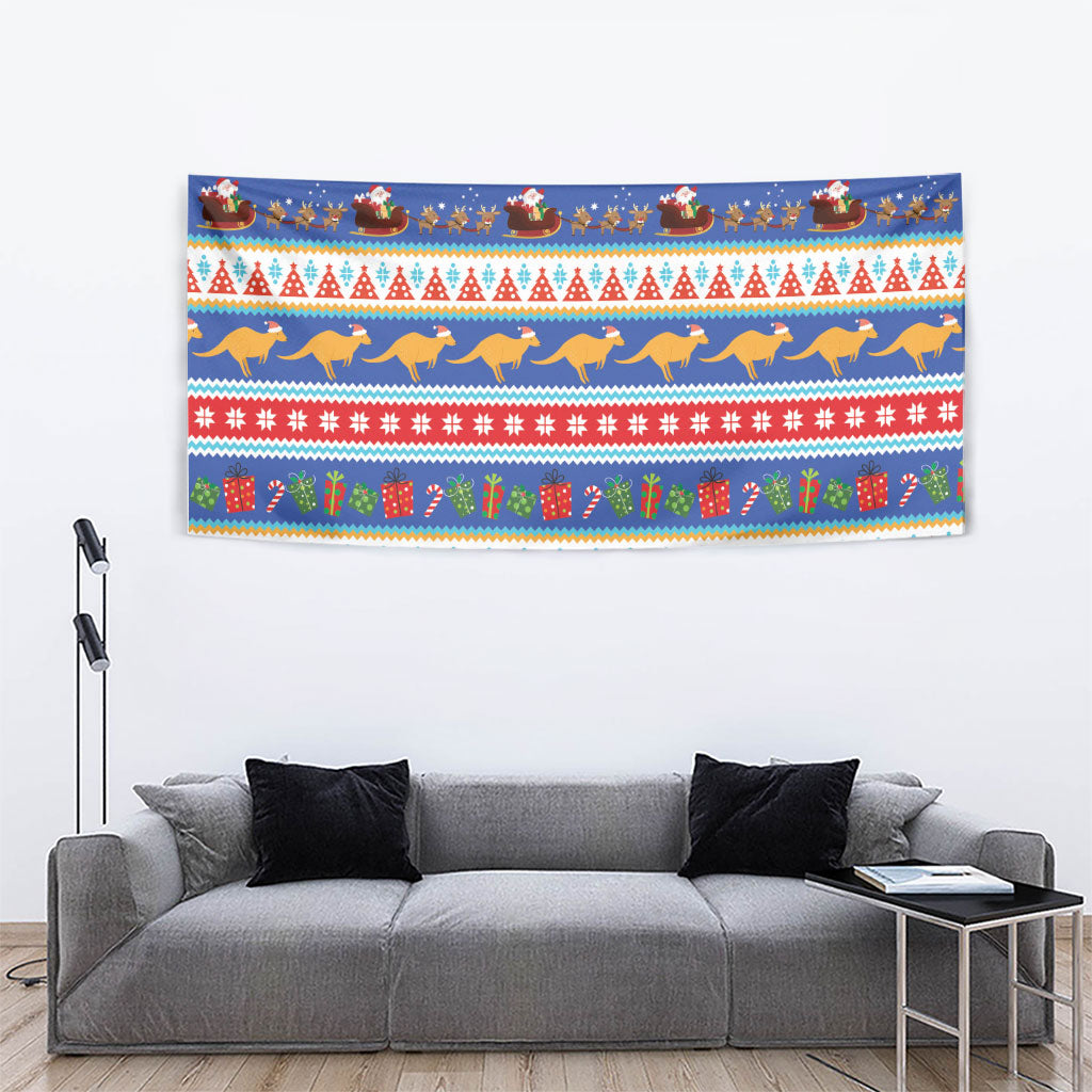 Australia Christmas Tapestry Xmas Beach Vibes Navy