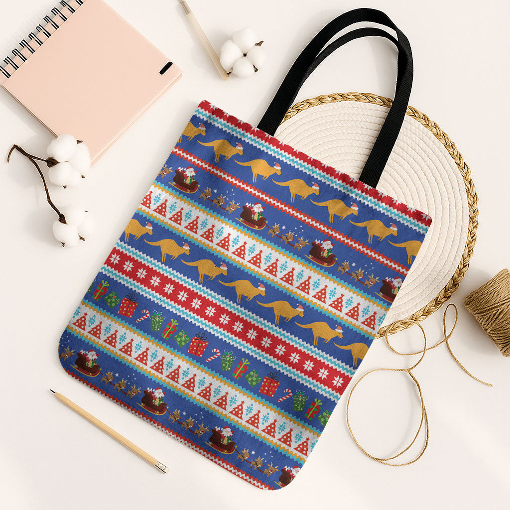 Australia Christmas Tote Bag Xmas Beach Vibes Navy