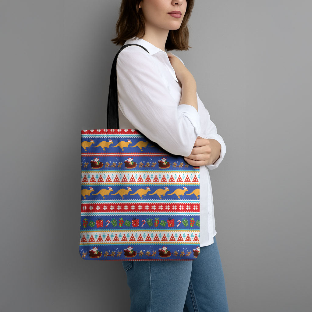 Australia Christmas Tote Bag Xmas Beach Vibes Navy