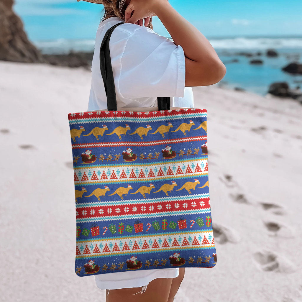 Australia Christmas Tote Bag Xmas Beach Vibes Navy