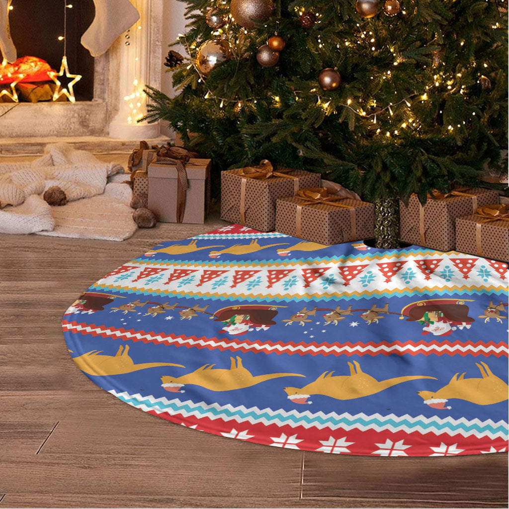 Australia Christmas Tree Skirt Xmas Beach Vibes Navy
