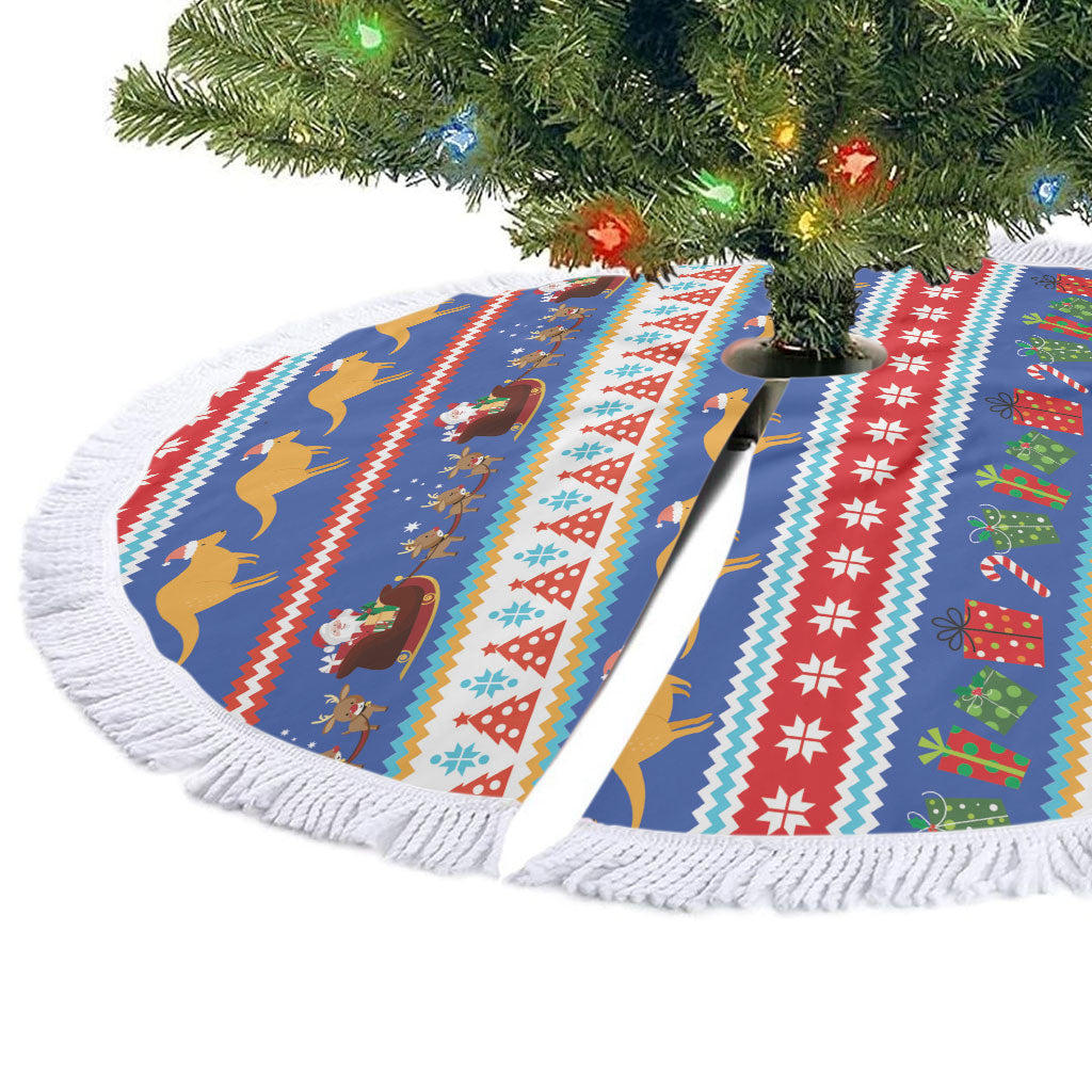 Australia Christmas Tree Skirt Xmas Beach Vibes Navy