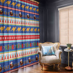 Australia Christmas Window Curtain Xmas Beach Vibes Navy