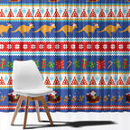 Australia Christmas Window Curtain Xmas Beach Vibes Navy