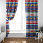 Australia Christmas Window Curtain Xmas Beach Vibes Navy