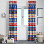 Australia Christmas Window Curtain Xmas Beach Vibes Navy