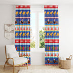 Australia Christmas Window Curtain Xmas Beach Vibes Navy