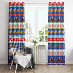 Australia Christmas Window Curtain Xmas Beach Vibes Navy