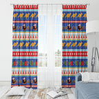 Australia Christmas Window Curtain Xmas Beach Vibes Navy