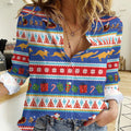 Australia Christmas Women Casual Shirt Xmas Beach Vibes Navy
