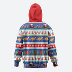 Australia Christmas Zip Hoodie Xmas Beach Vibes Navy