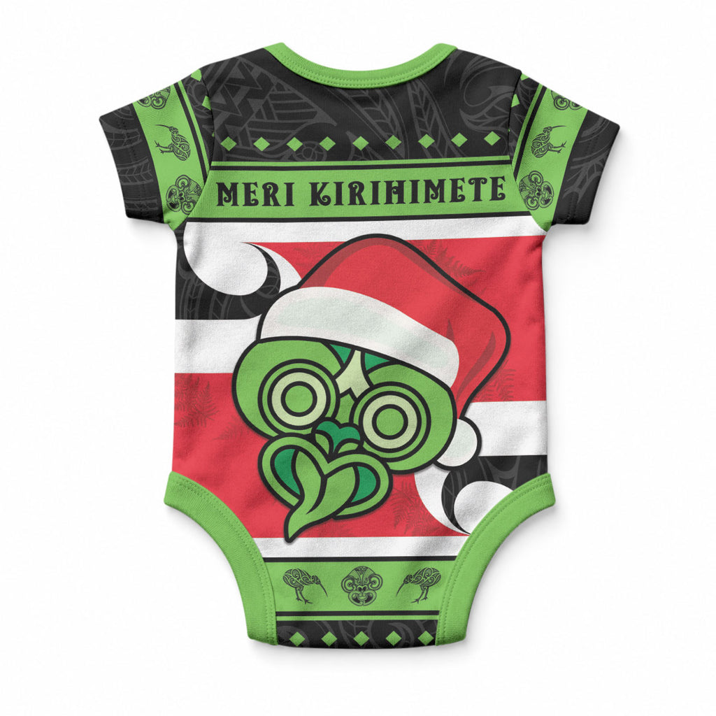 New Zealand Funny Christmas Baby Onesie Maori Tiki