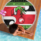 New Zealand Funny Christmas Beach Blanket Maori Tiki