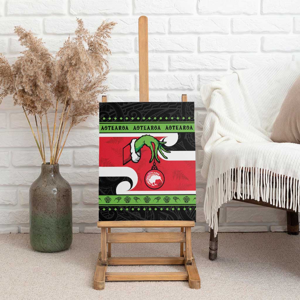 New Zealand Funny Christmas Canvas Wall Art Maori Tiki