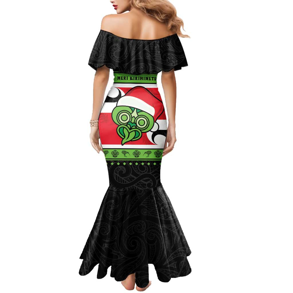 New Zealand Funny Christmas Family Matching Mermaid Dress and Hawaiian Shirt Maori Tiki