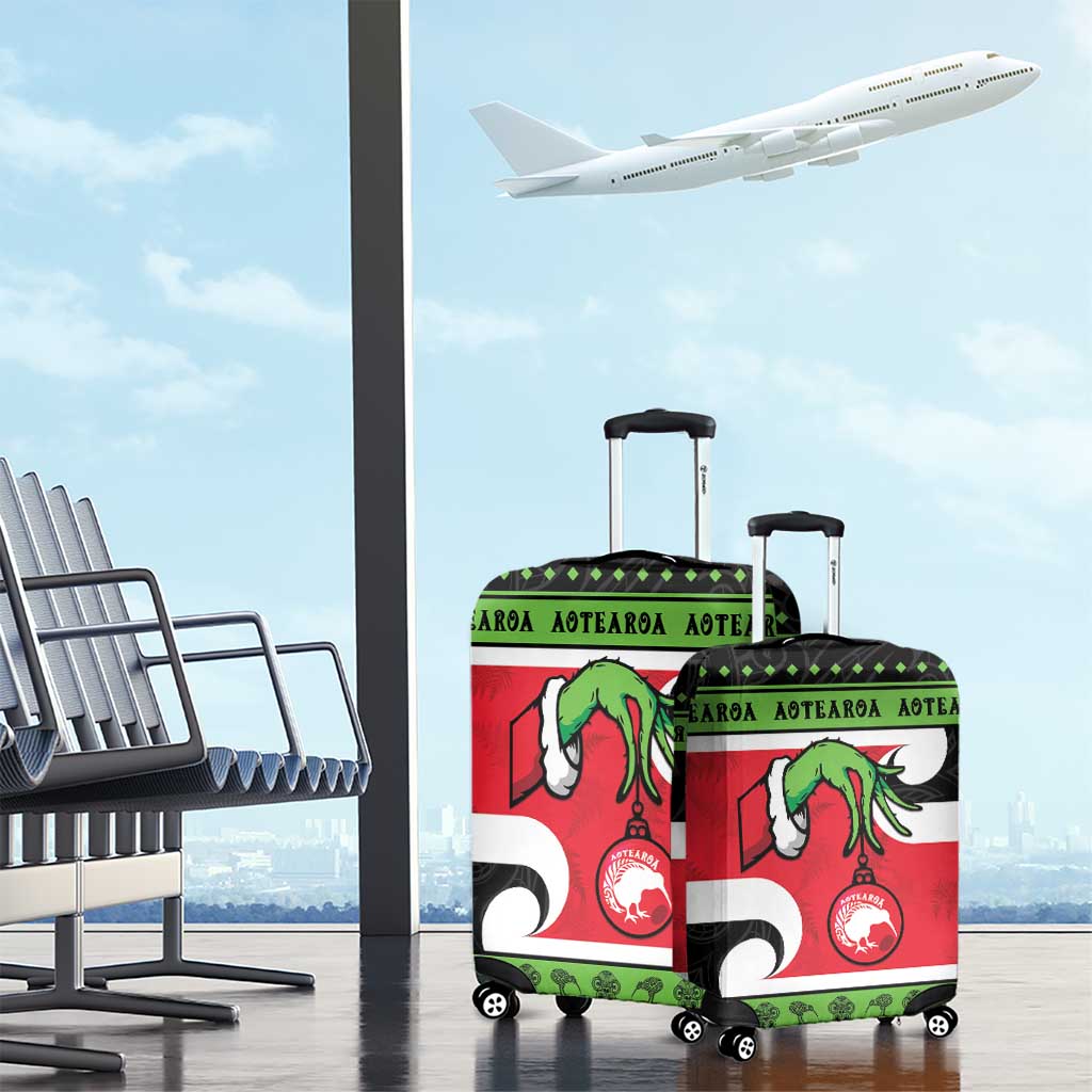 New Zealand Funny Christmas Luggage Cover Maori Tiki