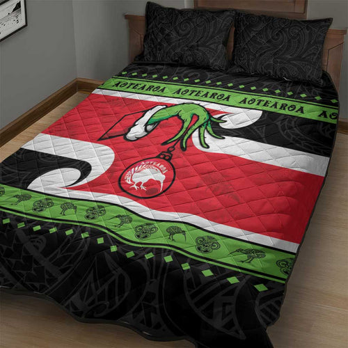 New Zealand Funny Christmas Quilt Bed Set Maori Tiki