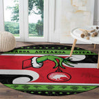 New Zealand Funny Christmas Round Carpet Maori Tiki