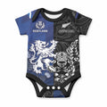New Zealand And Scotland Rugby Custom Baby Onesie Maori Tiki With Thistle Together