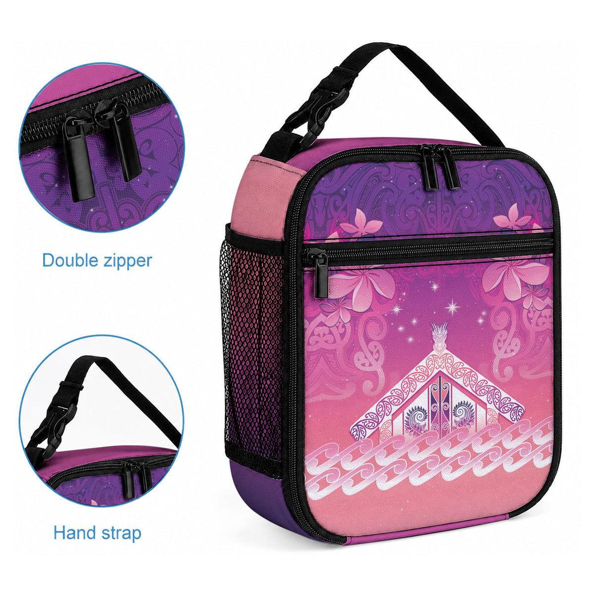 New Zealand Matariki Lunch Bag Maori Marae Purple Galaxy