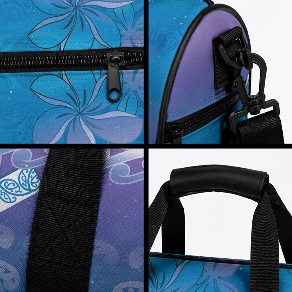 New Zealand Matariki Duffle Bag Maori Marae Cyan Galaxy