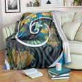 New Zealand Tui Bird Blanket Maori Koru With Kowhai Flowers