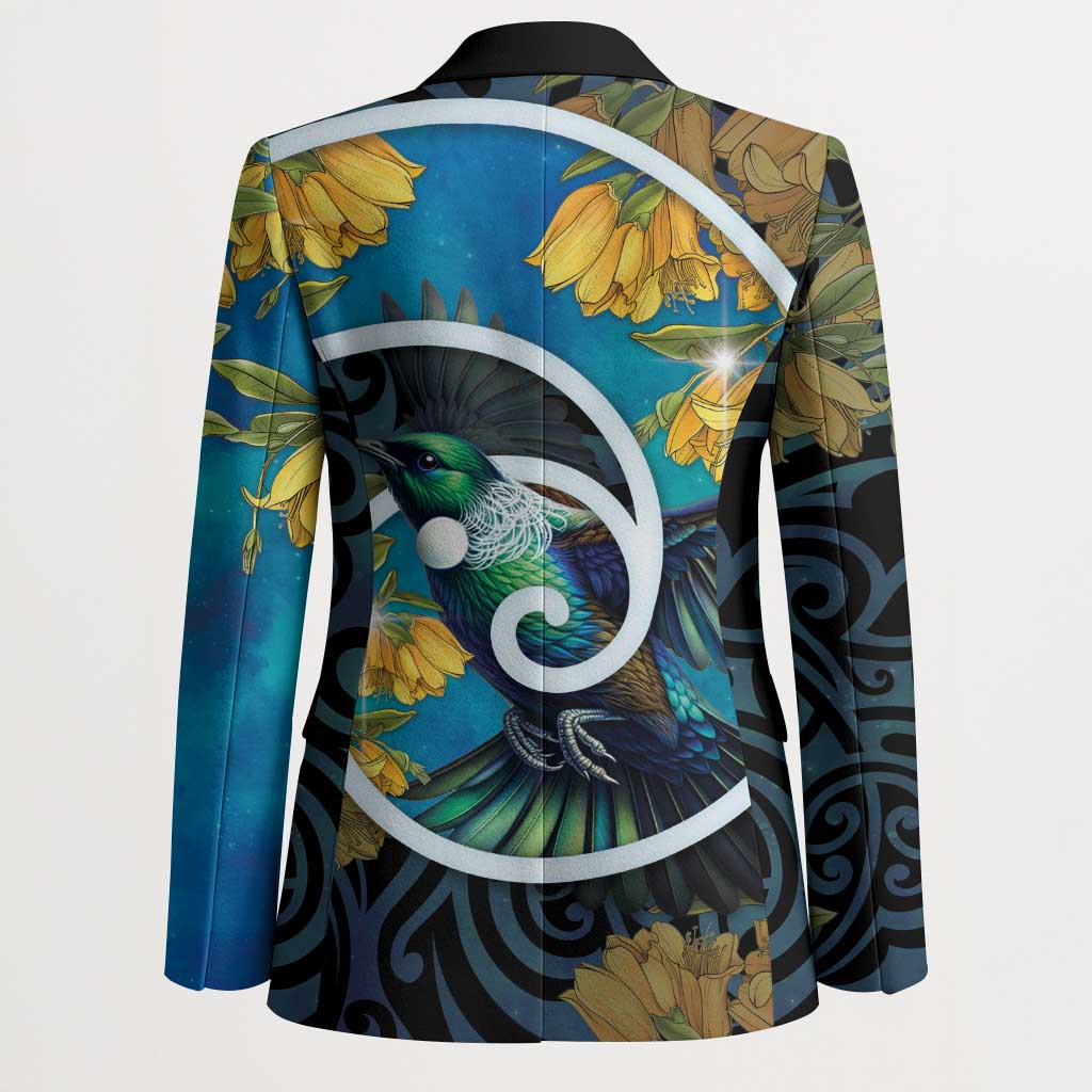New Zealand Tui Bird Blazer Maori Koru With Kowhai Flowers