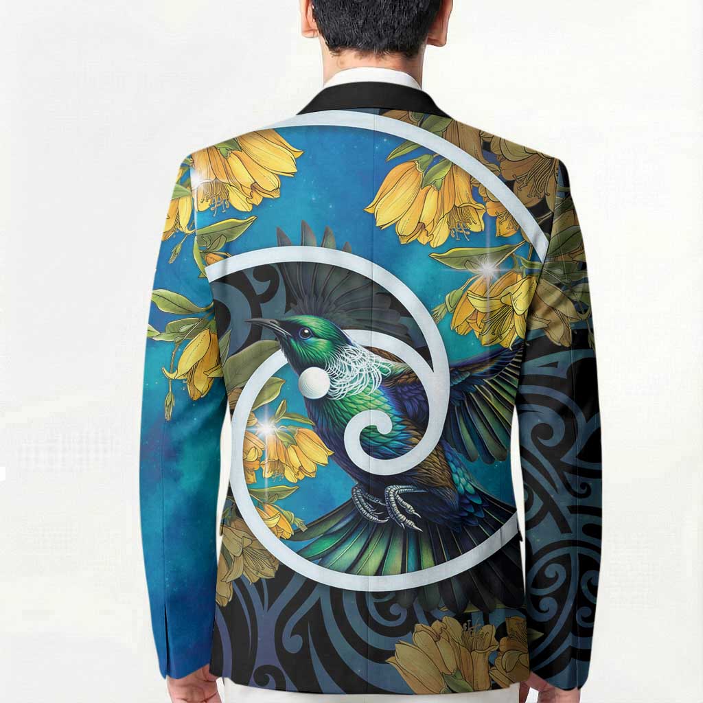 New Zealand Tui Bird Blazer Maori Koru With Kowhai Flowers