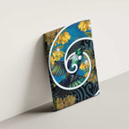 New Zealand Tui Bird Canvas Wall Art Maori Koru With Kowhai Flowers