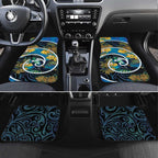 New Zealand Tui Bird Car Mats Maori Koru With Kowhai Flowers