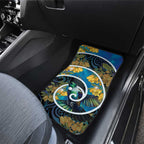 New Zealand Tui Bird Car Mats Maori Koru With Kowhai Flowers