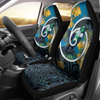 New Zealand Tui Bird Car Seat Cover Maori Koru With Kowhai Flowers