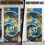 New Zealand Tui Bird Door Cover Maori Koru With Kowhai Flowers